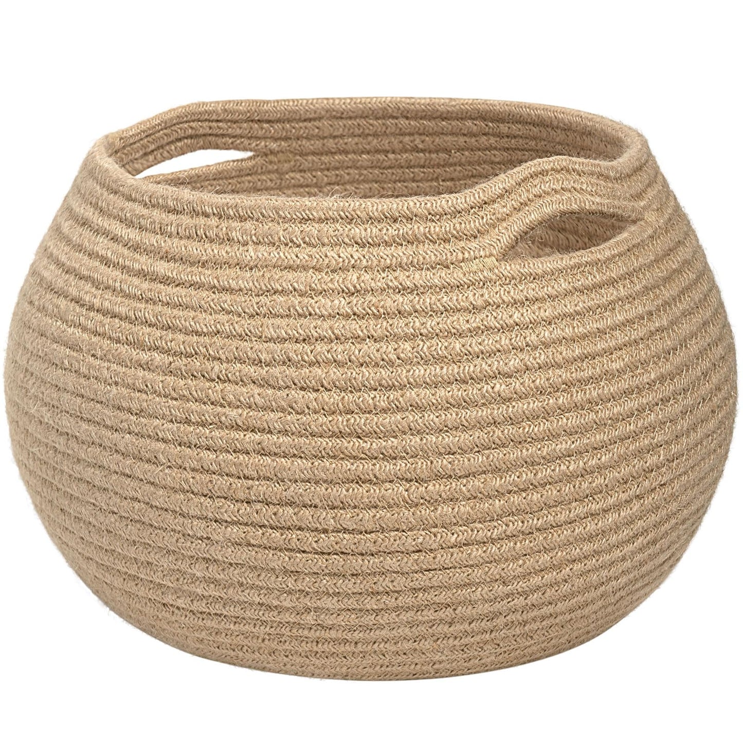 Goodpick Small Round Jute Woven Storage Basket β Decorative Organizer for Living Room, Bedroom & Plants